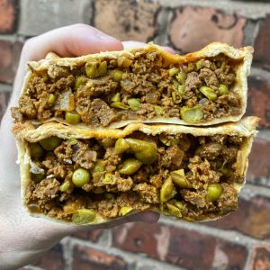 Spicy Keema Pie with Poppadom Dust